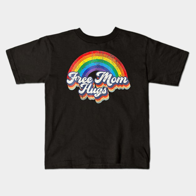 Womens Free Mom Hugs Rainbow Heart Lgbt Flag Lgbt Pride Month Kids T-Shirt by sleepsky